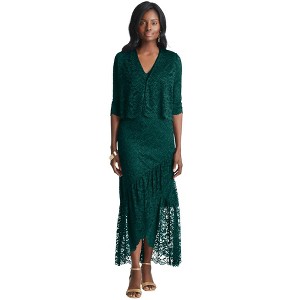 Jessica London Women's Plus Size 2-Piece Lace Tulip Jacket Dress - 1 of 4