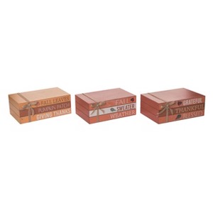 Transpac MDF Harvest Book Stack Set of 3 Fall/Harvest Home Decorations - 1 of 1
