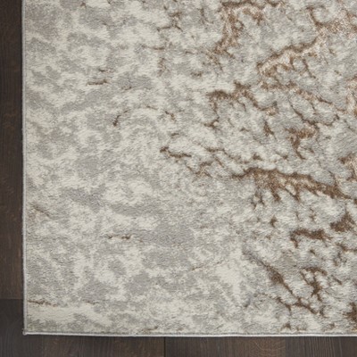 Gray Abstract 5' x 7' Synthetic Easy Care Area Rug