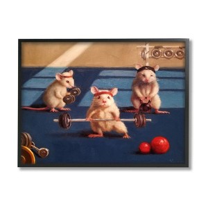 Stupell Industries Mice Lifting Weights Animal Gym Rat Humor - 1 of 4