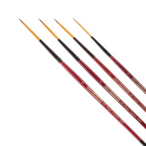 Creative Mark Ebony Splendor Short-Handle Synthetic Sable Paint Brush, Rigger Set of 3, Teijin Multi-Filament Hair, Handcrafted Synthetic Paint - 1 of 4