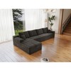131.9"68.9" Plush Corduroy 4-Piece Modular Sectional Sofa with No Assembly Required and Comfortable Chaise Lounge - 3 of 4