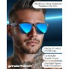 grinderPUNCH Super Dark Black Lens Men's Sunglasses Retro Classic 80's Stylish Trendy Shades (Black) - 3 of 4