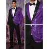 INSPIRE CHIC Men's Shawl Lapel Party Disco Shinny Color Block Sequin Blazer - 4 of 4