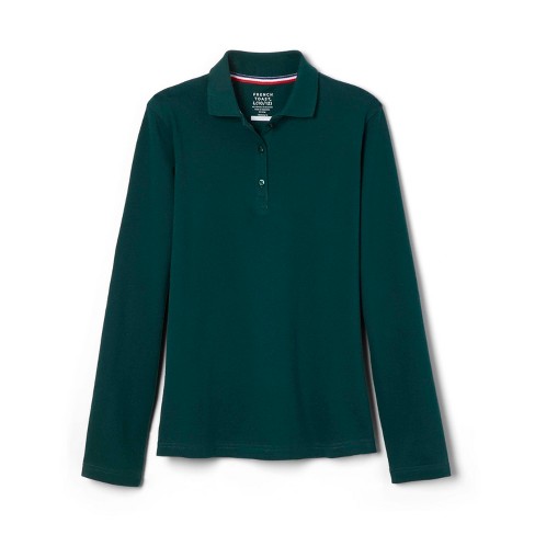 French Toast School Uniform Girls Long Sleeve Fitted Stretch Pique Polo feminine Fit youth green xx20 Target