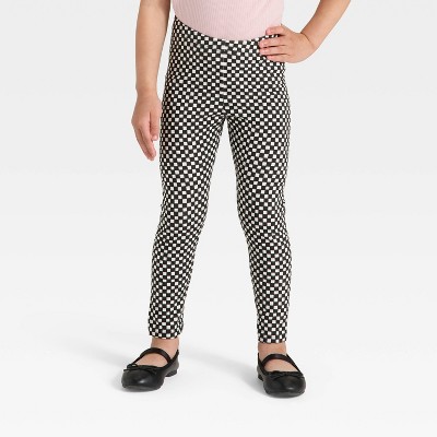 Toddler Girls' Halloween Checkered Leggings - Cat & Jack™ Black
