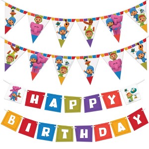 Treasures Gifted Pocoyo (1) Birthday Banner & (2) Pennants Kit - Pocoyo Party Supplies - 1 of 4