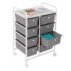 Honey-Can-Do 8 Drawer Rolling Cart White/Gray: Portable Steel Utility Storage, Fade-Resistant, Ground Freestanding - 2 of 4