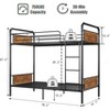 Twin Over Twin Metal Bunk Bed - Heavy Duty Convertible with Guardrails & Ladder for Kids,No Box Spring Needed, Noise-Free - 2 of 4