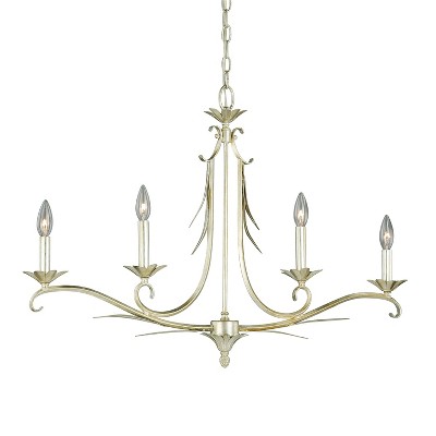 VAXCEL Austen 4L Silver Linear Chandelier Island Pendant Light Fixture