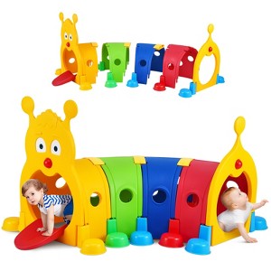 VEVOR Caterpillar Tunnel for Kids, Outdoor Indoor Climb and Crawl Through, Play Equipment for Toddler,Boys,Girls,Baby 3-6, 4 Sections, Multicolor - 1 of 4