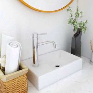 VidaXL Wash Basin 15.7"x8.7"x3.5" SMC White - 1 of 4