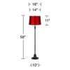 360 Lighting Dyna 58" High Black and Satin Red Shade 2-Light Floor Lamp - 4 of 4