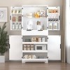 Rbied 72" Fluted Kitchen Pantry Cabinet with 3 Keyboard Drawers & 6 Door Shelves, Freestanding Cupboard Storage Cabinet - 4 of 4
