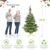 Green LED Artificial Christmas Tree with PE/PVC Mixed Branches, Fireproof PVC Material, Hinged Foldable Design with Sturdy Pole and Base - 4 of 4