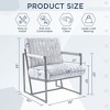 Beautyolove Mid Century Modern Gray Faux Leather Accent Chair Armchair with Tufted Cushion and Metal Frame - 2 of 4