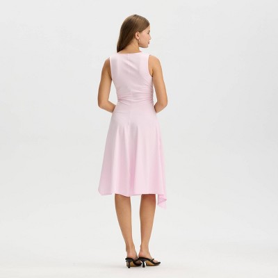 Женские платья A New Day Women's Sleeveless Asymmetrical Midi High-Low Dress - A New Day™ Pink Tulle M — фото 2