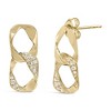 Haus of Brilliance 14K Yellow Gold Plated Silver Open Link 1/5 Cttw Diamond Drop Earrings - 3 of 4