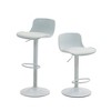CAVINAS Swivel Bar Stools Set of 2, PU Leather Armless Counter Stools with Back and Adjustable Height for Bar, Kitchen Island, Dining Room - 3 of 4