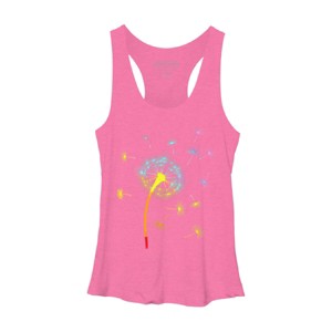 Design By CreativeHT Humans Rainbow Colorful Dandelion Flower Pride By CreativeHT Racerback Tank Top - 1 of 2