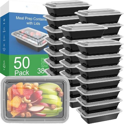 50 Pack Meal Prep Containers Reusable with Lids, Sturdy Leakproof & Food Safe