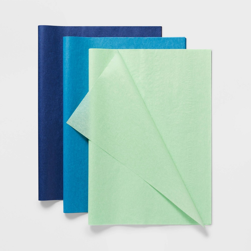 Photos - Other Souvenirs 20ct Tissue Green/Blue/Navy - Spritz™