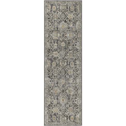 Nourison Oushak Home Vintage Floral Indoor Rug Charcoal 2'3