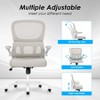 TopComfy Task and Office Chair Ergonomic Mesh Lumbar Support Flip Armrests Adjustable Tilt Rolling Wheels For Home Study, White, 24"*20"*11" - 2 of 4