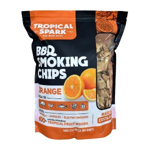 Tropical Spark Wood Chips  Perfect for BBQ, Smoking, Grilling, Bake, Roast, Braise  Premium 100% All-Natural  Orange  180 cu in Bag - 1 of 3