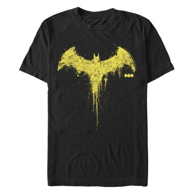 Men's Batman Yellow Paint Splatter Logo T-Shirt