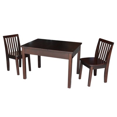 Kids' Table with 2 Mission Juvenile Chairs Rich Mocha - International Concepts
