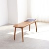Solid Wood Dining Bench with Metal Support, Half-Round Design Table Bench for Kitchen Dining Areas or Entryway-Baofuwish - 3 of 4