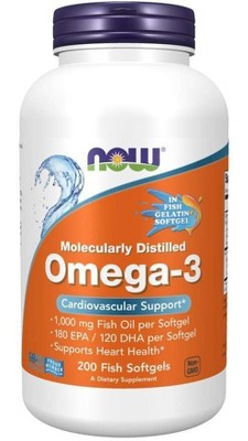 Omega-3 Fish Oil by Now Foods  -  200 Softgel