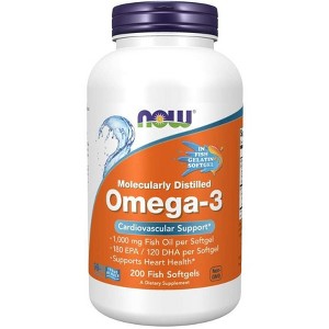 Omega-3 Fish Oil by Now Foods  -  200 Softgel - 1 of 2