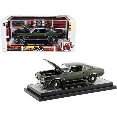 1969 Chevrolet Camaro SS 396 Fathom Green Metallic with Black Stripes Limited Edition to 5880 pieces Worldwide 1/24 Diecast Model Car by M2 Machines