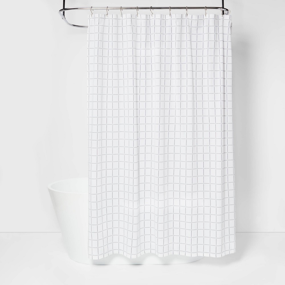 Yarn Dyed Window Pane Woven Shower Curtain White - Project 62 was $29.99 now $14.99 (50.0% off)