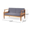 2-Piece All-Weather Wood Patio Conversation Set with Cushions, Loveseat and Coffee Table for Outdoor Deck or Small Backyard-The Pop Home - 3 of 4