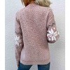 Womens Christmas Sweater Cardigan Multicolor Mix Knit Cardigan with Pockets Jacquard Snowflakes Festive Holiday Sweater Open Front Knitwear - 2 of 4