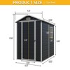 4x6 Feet Resin Outdoor Storage Shed Kit, Perfect to Store Patio Furniture, Black - 3 of 4