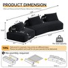 GDFStudio Dax 139" Modern 4-Seater Oversized Fluffy Chenille Upholstered Modular Sectional Sofa with Removable Backrests and Pillows - 2 of 4