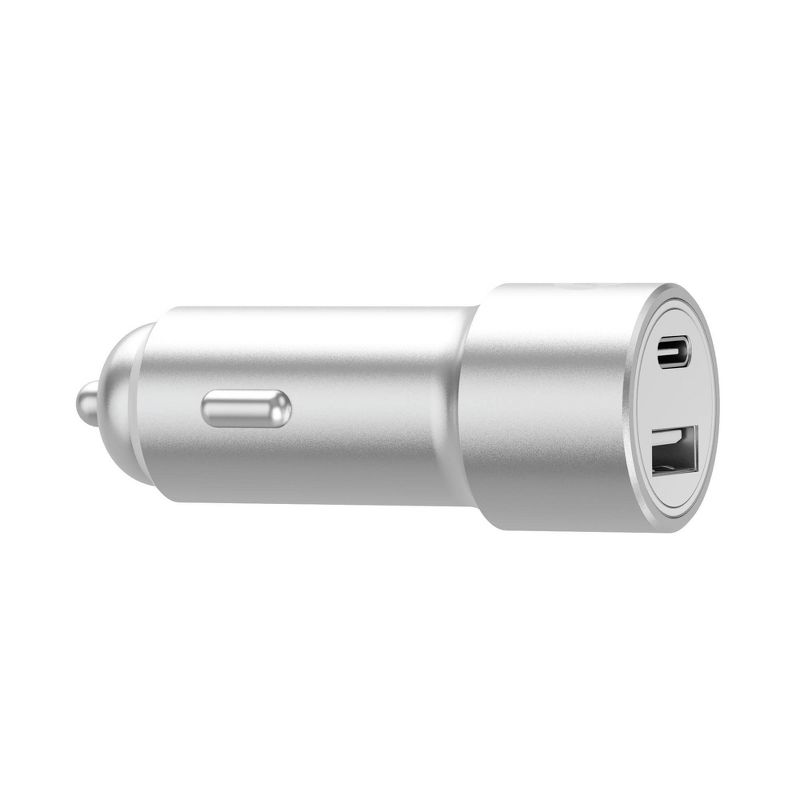 Just Wireless Pro Series 42W 2-Port USB-A &#38; USB-C Car Charger - Silver &#38; White, 5 of 8