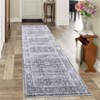 Washable Vintage Rug Non Slip Low Pile Rug Soft Throw Floor Cover Floral Foldable Indoor Carpet for Living Room Bedroom Playroom Nursery - 3 of 4