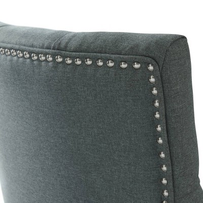 Elegant Gray Tufted Upholstered Side Chair with Black Wooden Legs