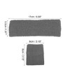 Unique Bargains Stretchy Cotton Blend Sweat Absorbing Sport Headband Wristband Gray 3 pcs - 4 of 4