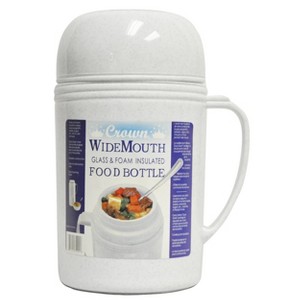 Brentwood 0.5L Wide Mouth Glass Vacuum/Foam Insulated Food Thermos - 1 of 4