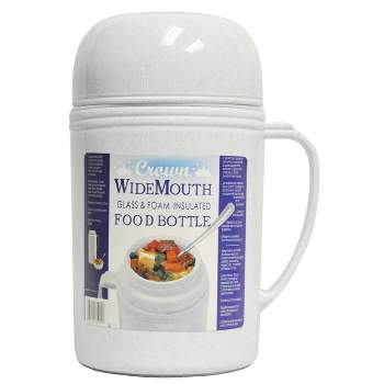 Brentwood 0.5L Wide Mouth Glass Vacuum/Foam Insulated Food Thermos