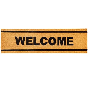 Juvale Natural Coco Large Welcome Mat for Entry Way, Long Coir Outdoor Rug, Nonslip, 17 x 60 In - 1 of 4