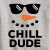 Boys' - Instant Message - Chill Dude Christmas Snowman Graphic Long Sleeve Fleece Sweatshirt - 2 of 4