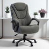 Mshliw High Back Ergonomic Office Chair, Adjustable Height Cotton Fabric Desk Chair with Lumbar Support, Foam Padding & Swivel Wheels - 3 of 4