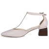 Journee Signature Womens Genuine Leather Cameela Buckle Low Stacked Heel Almond Toe Pumps - 2 of 4
